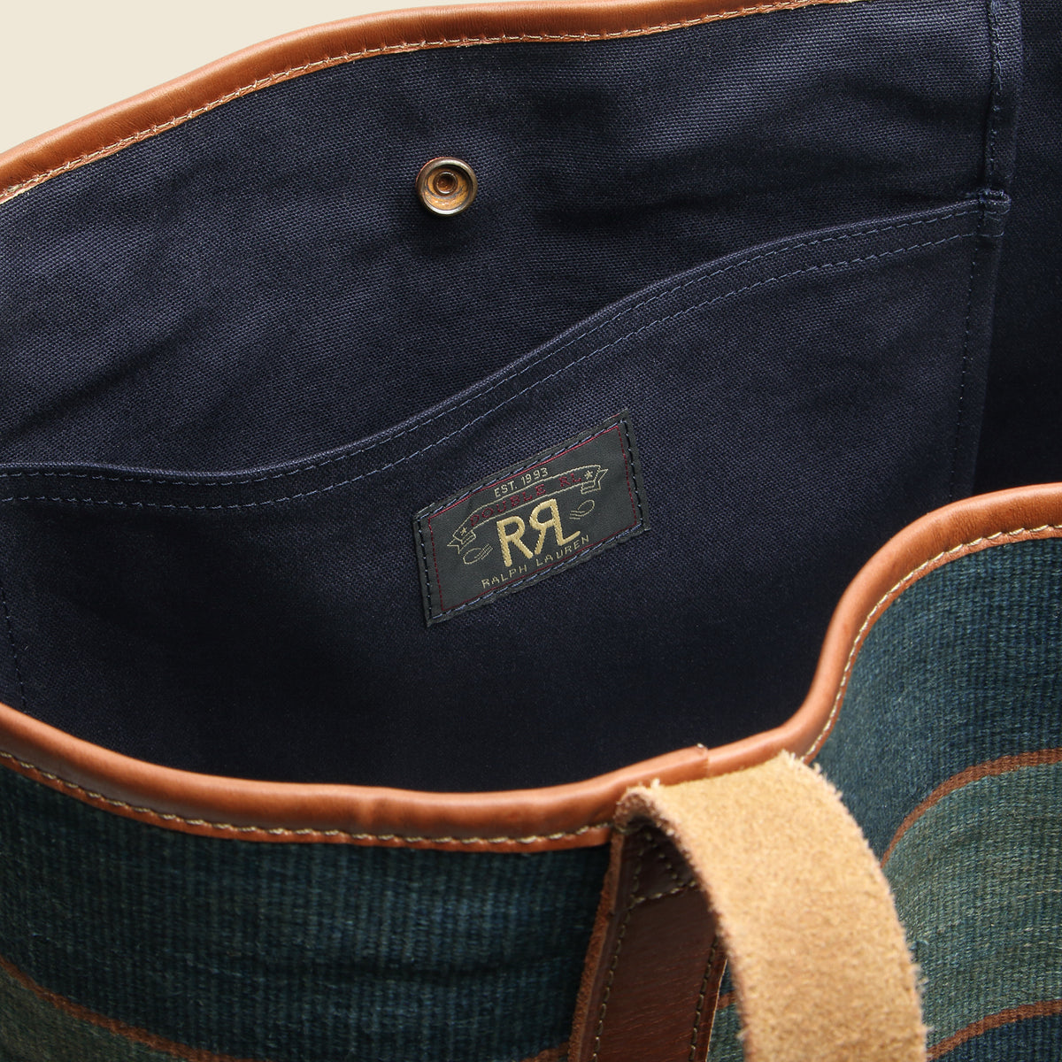 RRL 　 Indigo Striped Patchwork Tote Indigo striped patchwork tote . #DoubleRL #RRL