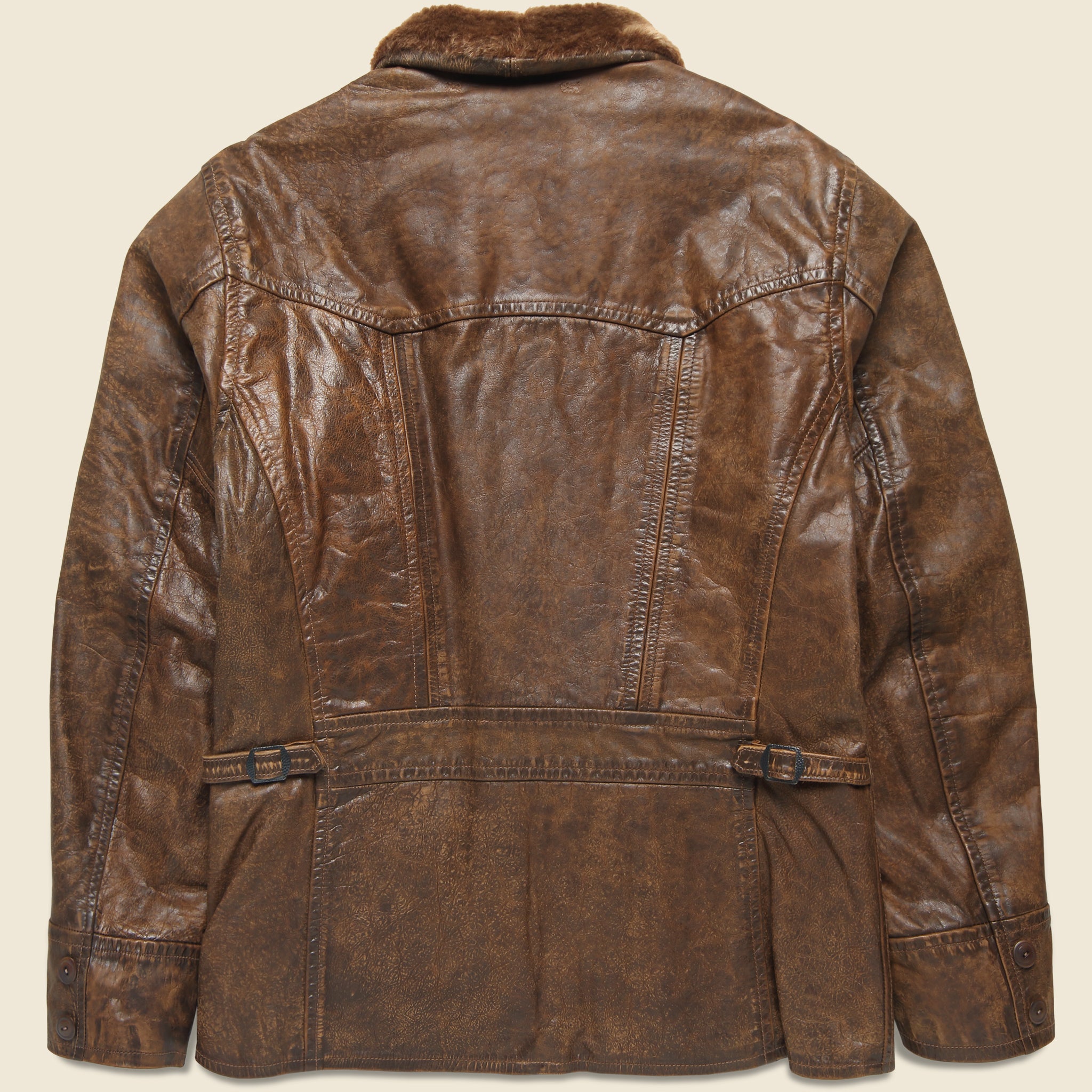 Thurston Leather Carcoat - Brown - RRL - STAG Provisions - Outerwear - Coat / Jacket