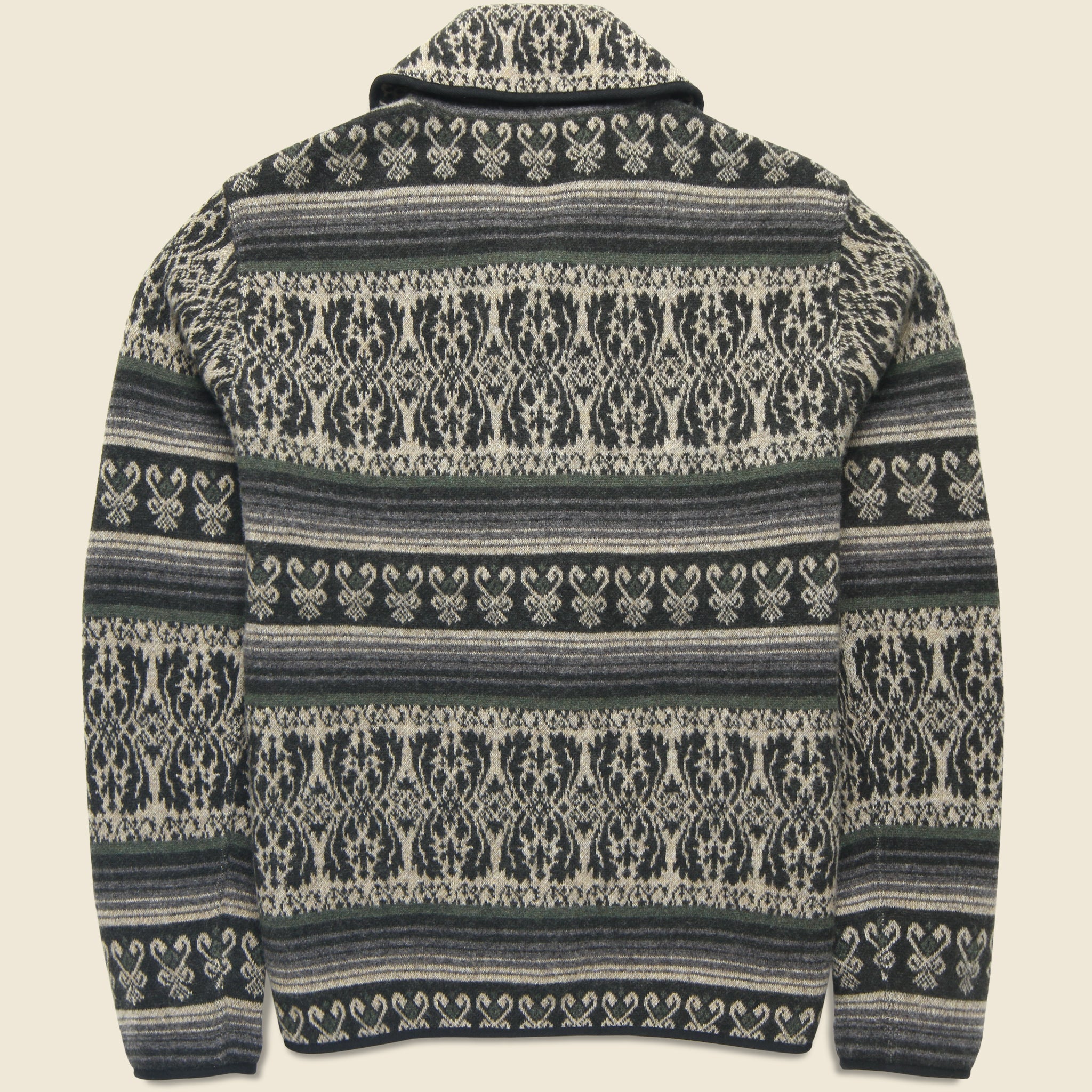 Jacquard Shawl Sweater Jacket - Green - RRL - STAG Provisions - Tops - Sweater