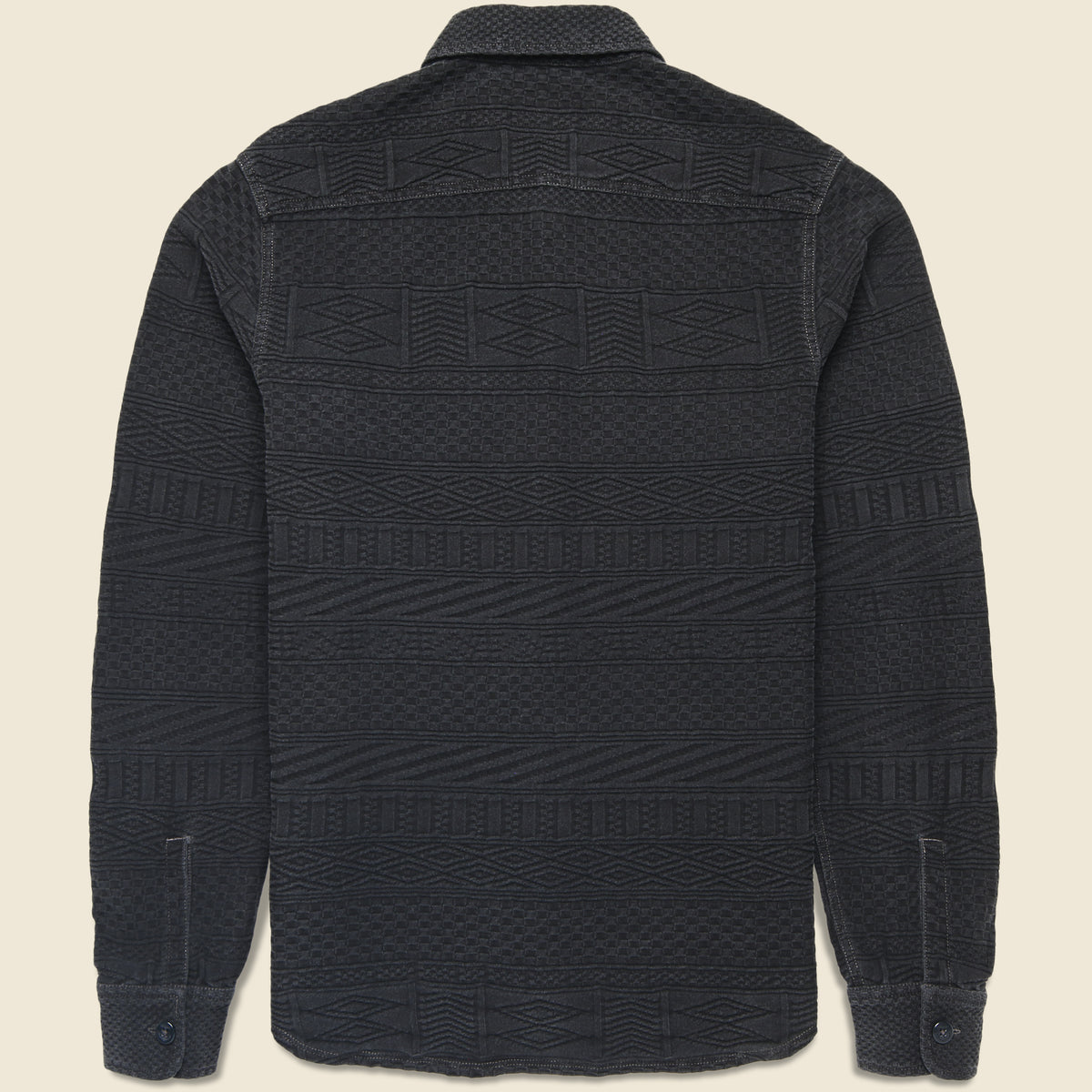 トップス RRL BLACK INDIGO STENCIL BOATNECK KNIT RRL Ralph Lauren Indigo Blue Fair Isle Cable-Knit Turtleneck