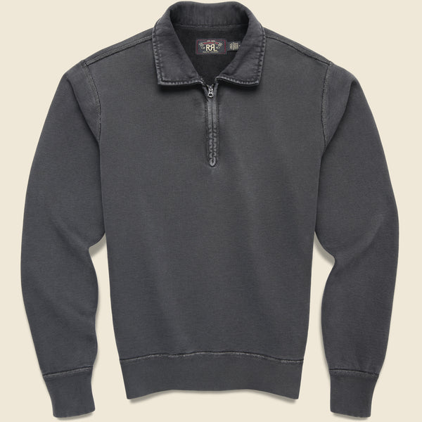 Terry Quarterzip Pullover - Black