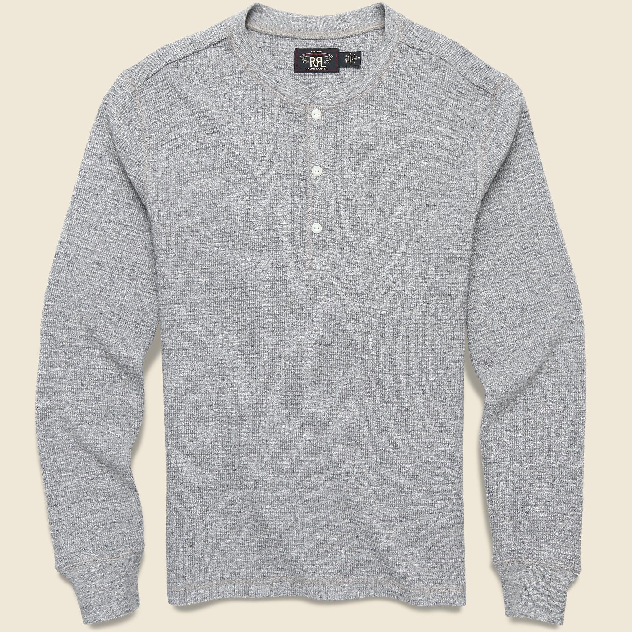 Waffle Knit Henley - Grey - RRL - STAG Provisions - Tops - L/S Knit