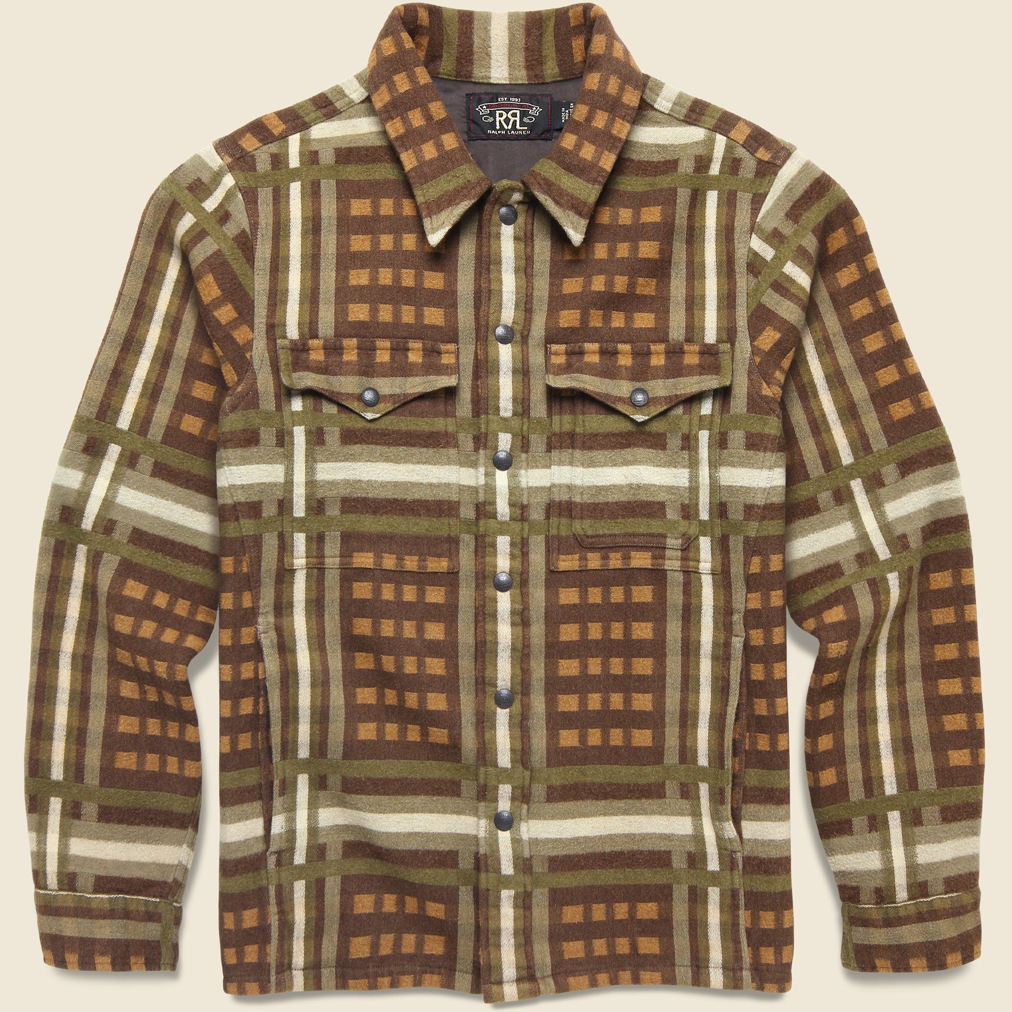 Jacquard Nelson Overshirt - Brown - RRL - STAG Provisions - Tops - L/S Woven - Overshirt