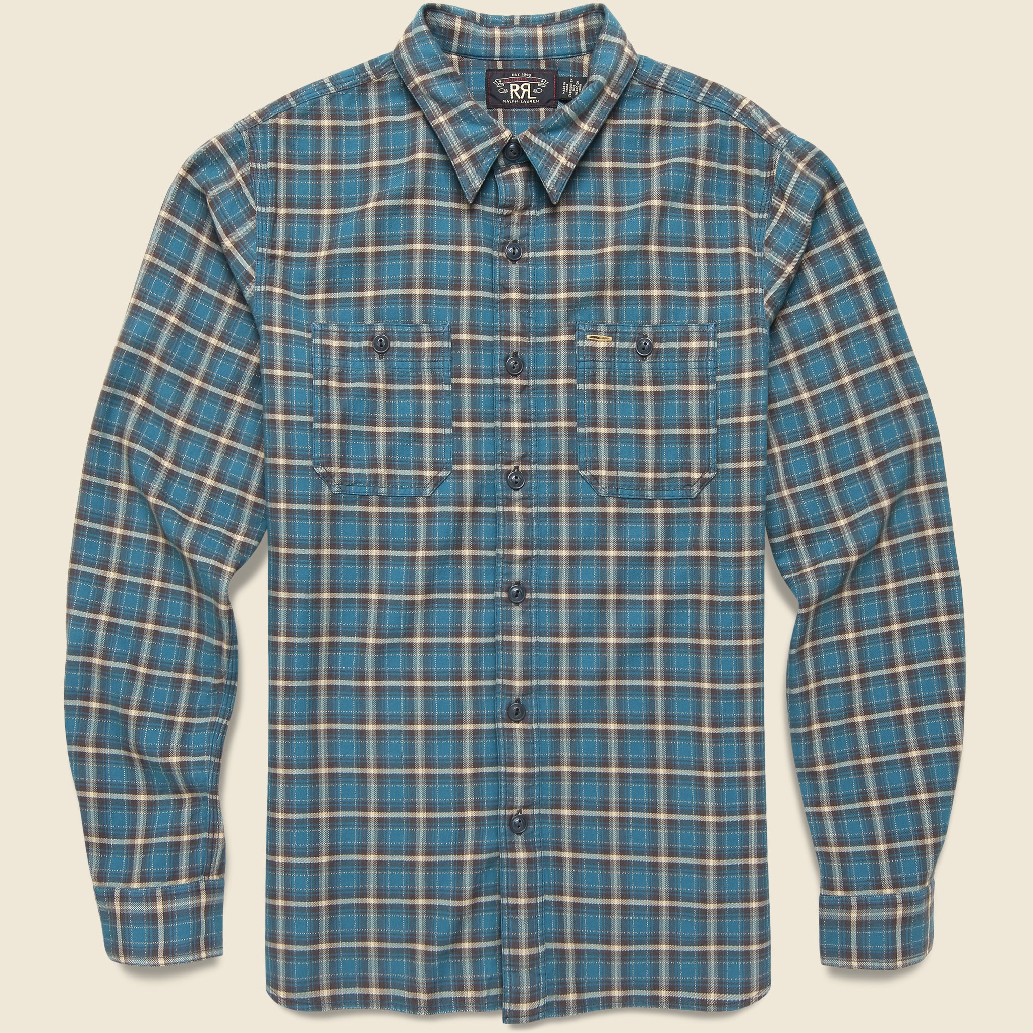 Cameron Sport Shirt - Teal - RRL - STAG Provisions - Tops - L/S Woven - Plaid