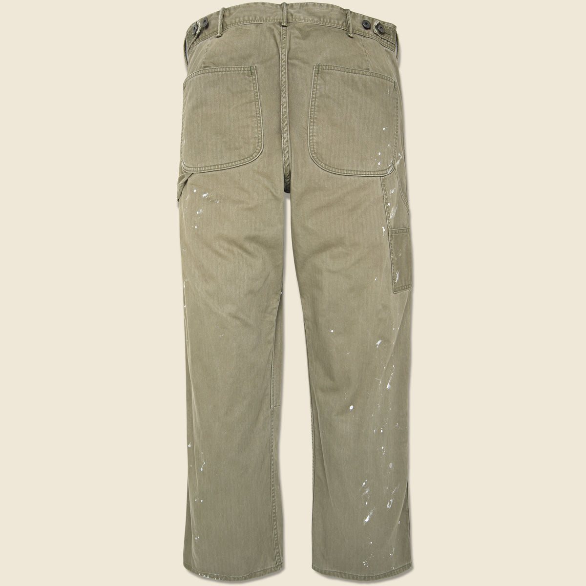 Piece Dyed Paint Splatter N3 Carpenter Pant - Olive
