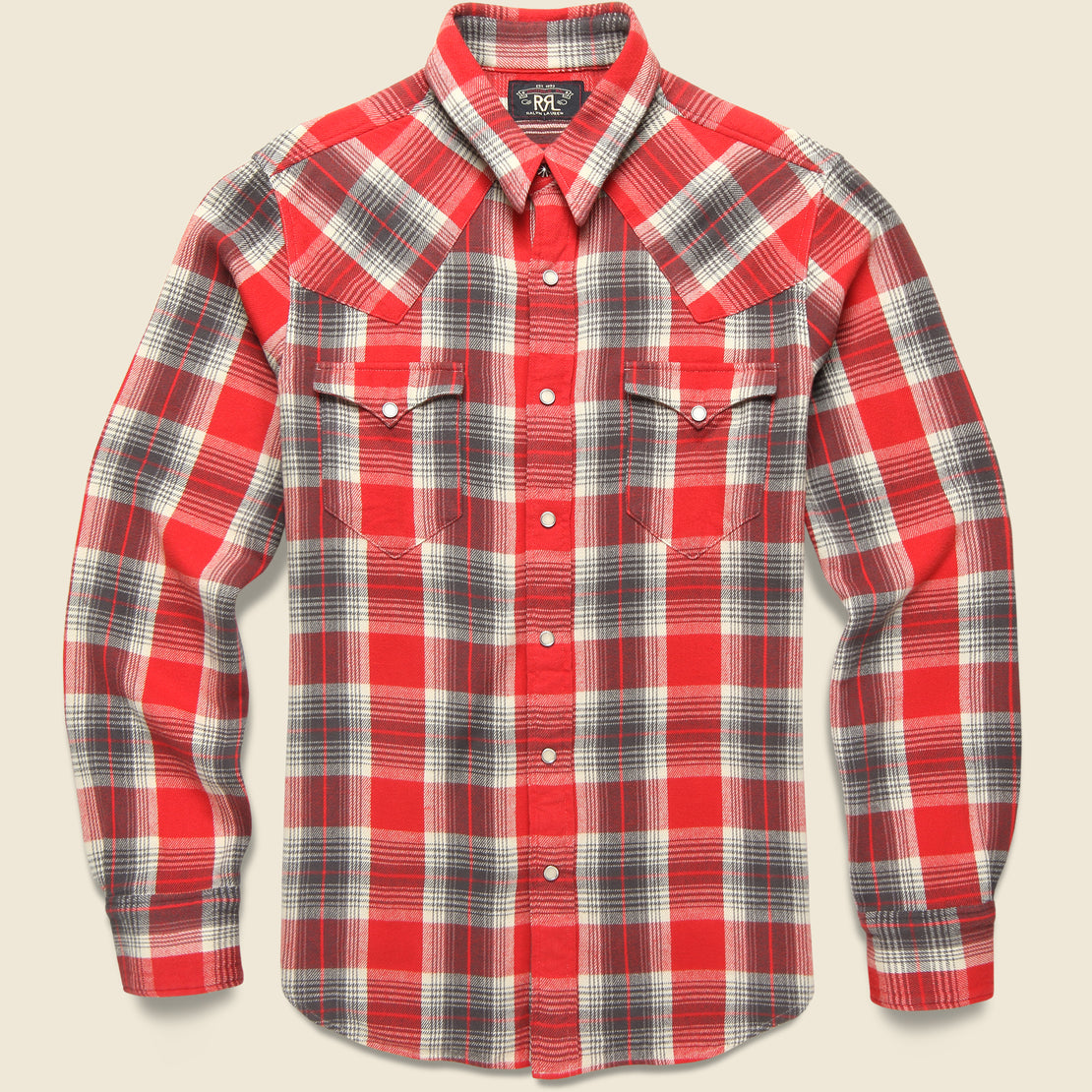 RRL Buffalo Western Workshirt - Red/Grey