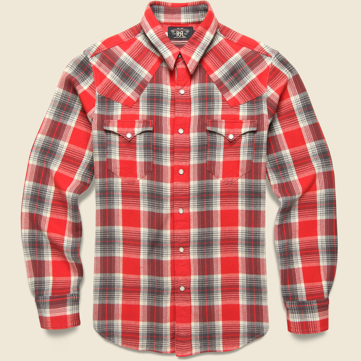 トップス RRL Flannel shirt RRL Buffalo Western Shirt Plaid Twill Blue Multi | Cultizm