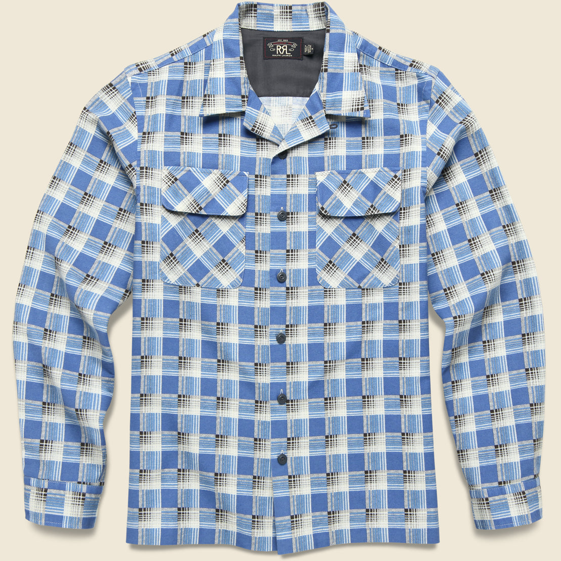 RRL Chamois Northwest Camp Shirt - Blue/Multi
