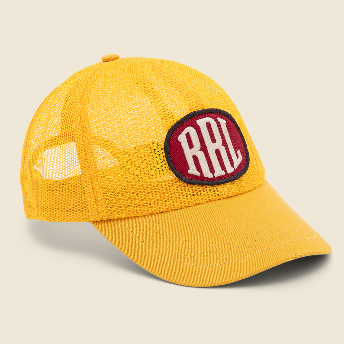 RRL Nylon Mesh Logo Trucker Hat - Antique Gold