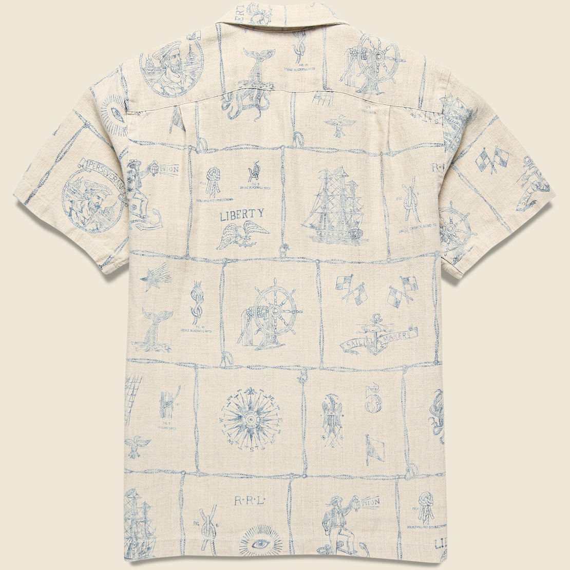 Seascape Print Workshirt - Creme Multi - RRL - STAG Provisions - Tops - S/S Woven - Other Pattern