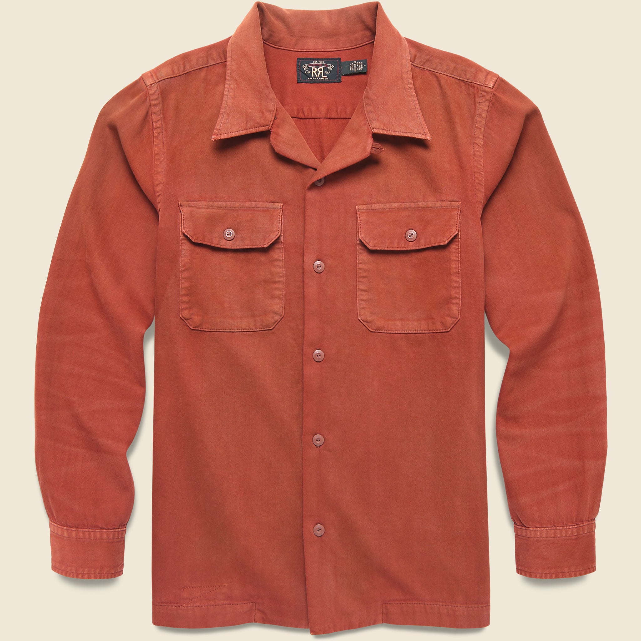 Holmes Camp Shirt - Brick - RRL - STAG Provisions - Tops - L/S Woven - Solid