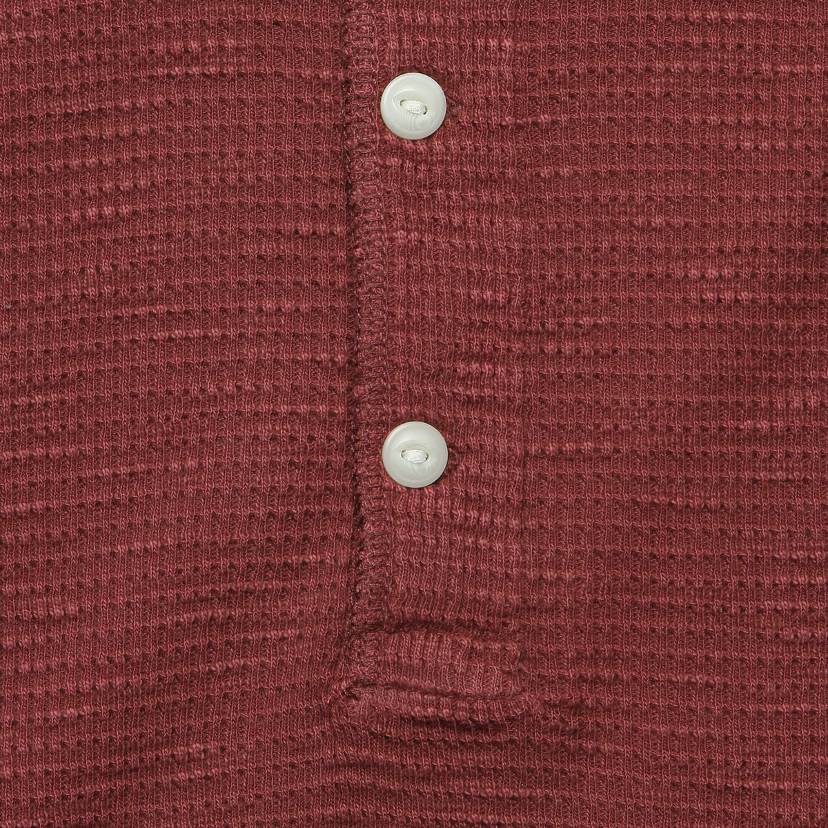 Waffle-Knit Henley - Wine