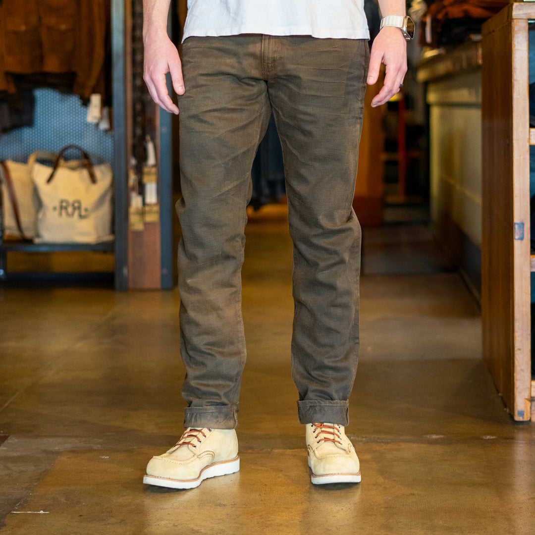 Slim Fit Jean - Distressed Brown - RRL - STAG Provisions - Pants - Denim