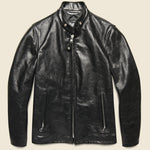 Cafe Racer Jacket - Black Leather - Schott - STAG Provisions - Outerwear - Coat / Jacket