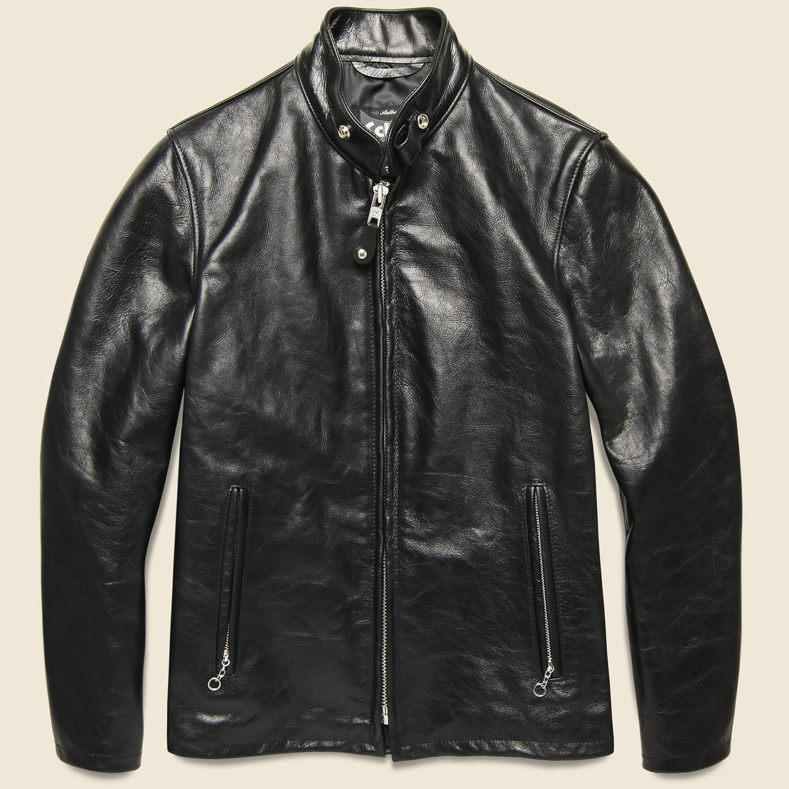 Schott Cafe Racer Jacket - Black Leather