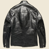 Cafe Racer Jacket - Black Leather - Schott - STAG Provisions - Outerwear - Coat / Jacket
