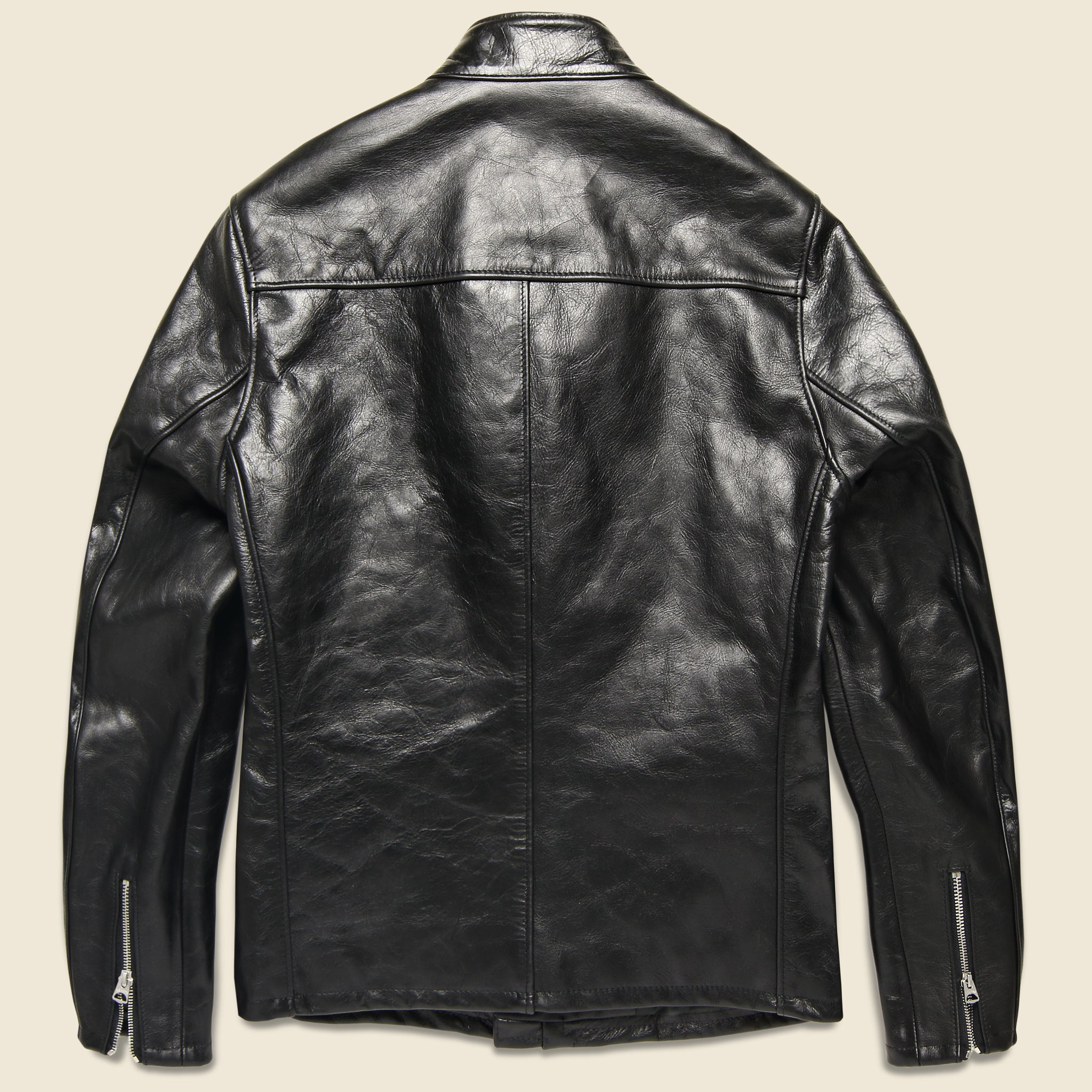 Cafe Racer Jacket - Black Leather - Schott - STAG Provisions - Outerwear - Coat / Jacket