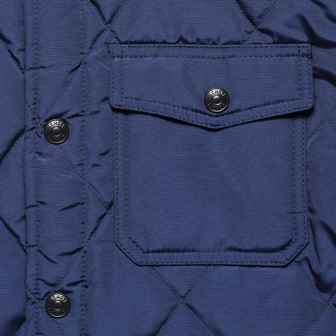 Down-Filled Quilted Shirt Jacket - Navy - Schott - STAG Provisions - Outerwear - Shirt Jacket