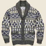 Southwestern Shawl Cardigan - Black/Blue/White - Schott - STAG Provisions - Tops - Sweater