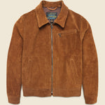 Suede Unlined Trucker Jacket - Saddle - Schott - STAG Provisions - Outerwear - Coat / Jacket