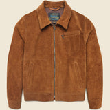 Suede Unlined Trucker Jacket - Saddle - Schott - STAG Provisions - Outerwear - Coat / Jacket