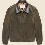 Texas Steerhide Roughout Suede Mechanic Jacket - Olive - Schott - STAG Provisions - Outerwear - Coat / Jacket