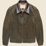 Texas Steerhide Roughout Suede Mechanic Jacket - Olive - Schott - STAG Provisions - Outerwear - Coat / Jacket