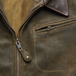 Texas Steerhide Roughout Suede Mechanic Jacket - Olive - Schott - STAG Provisions - Outerwear - Coat / Jacket