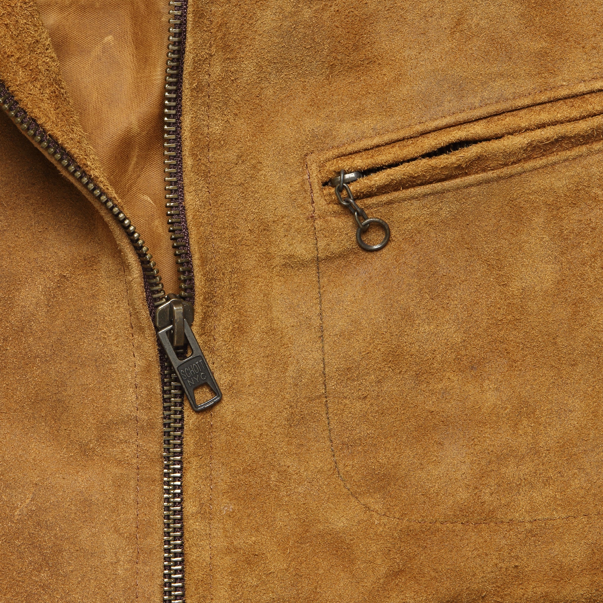 Roughout Suede Trucker Jacket - Brown Suede - Schott - STAG Provisions - Outerwear - Coat / Jacket