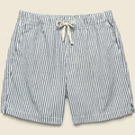 6" Hemp Stripe Easy Short - Natural/Navy - Save Khaki - STAG Provisions - Shorts - Lounge