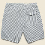 6" Hemp Stripe Easy Short - Natural/Navy - Save Khaki - STAG Provisions - Shorts - Lounge