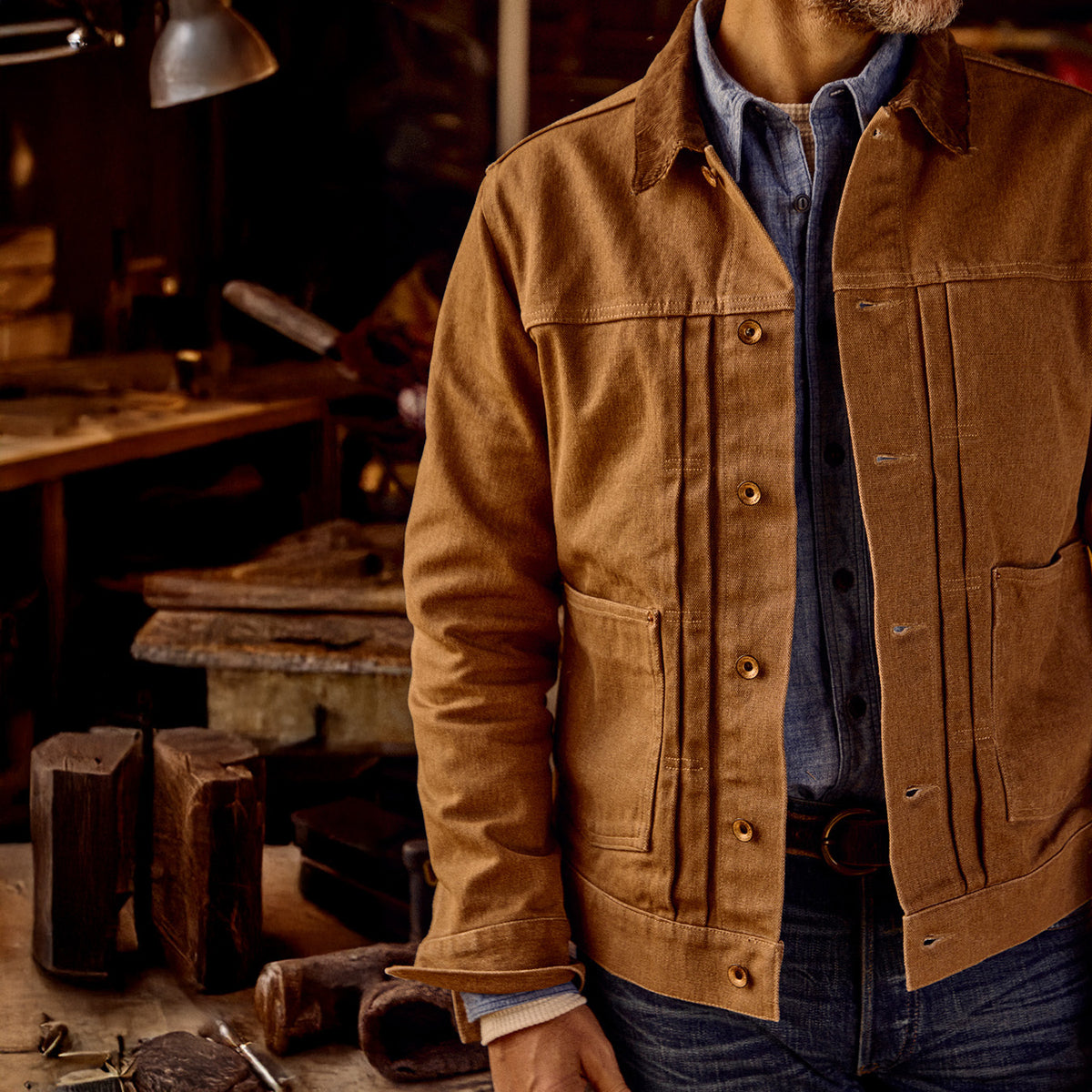 Ryder Jacket - Tobacco Chipped Canvas