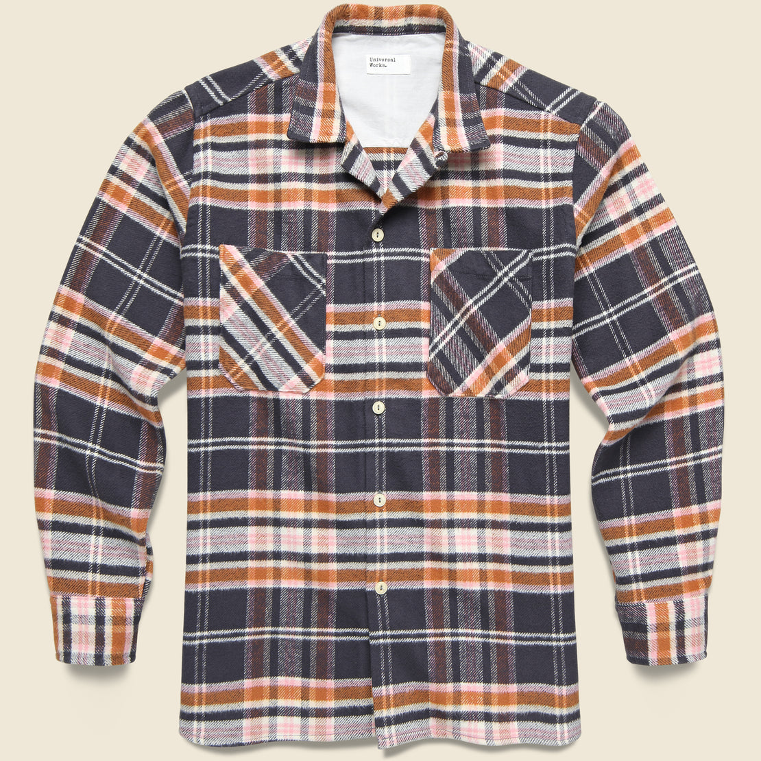 Universal Works Barrow Brushed Flannel Workshirt - Grey Check