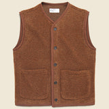 Alvar Fleece Lancaster Gilet - Cumin - Universal Works - STAG Provisions - Outerwear - Vest