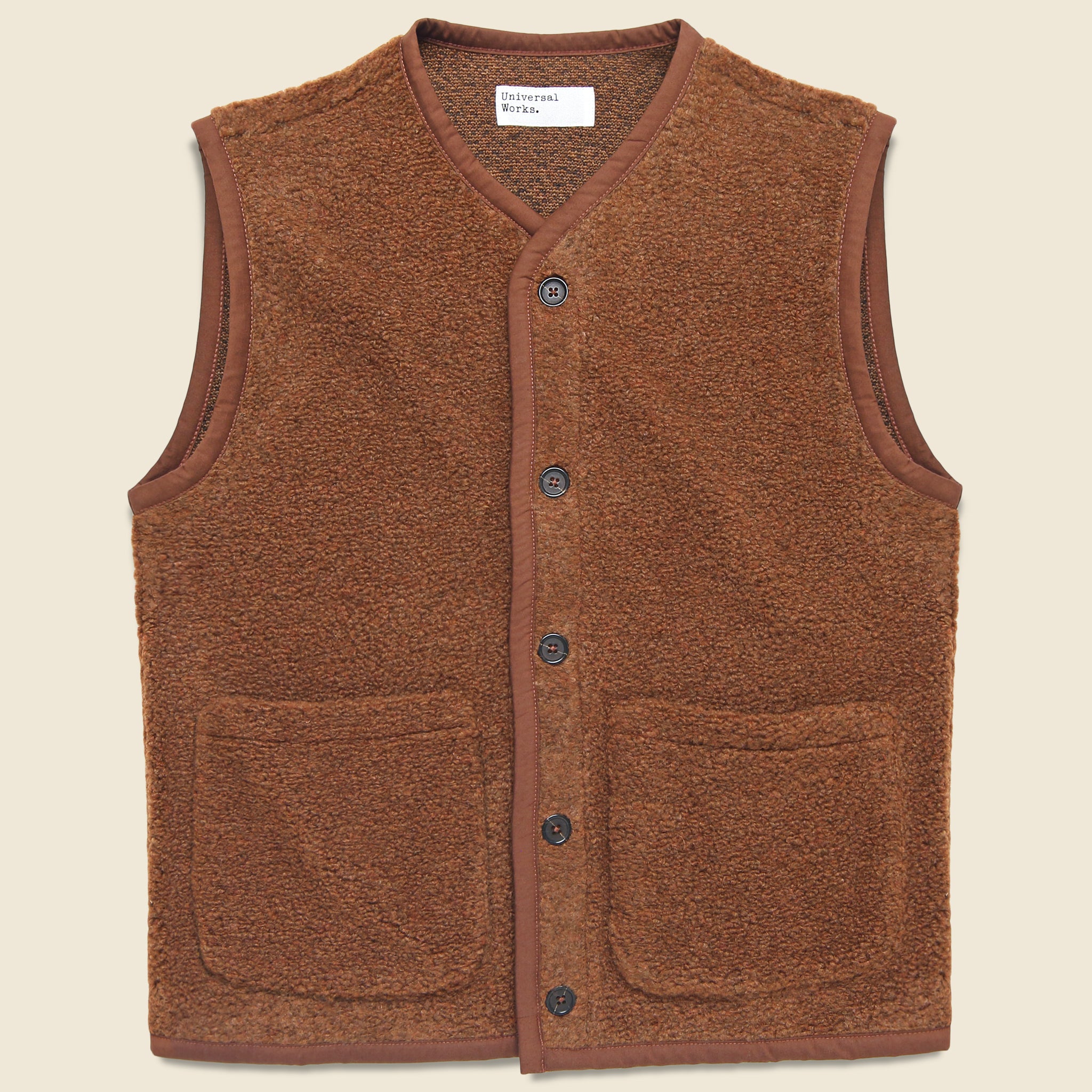 Alvar Fleece Lancaster Gilet - Cumin - Universal Works - STAG Provisions - Outerwear - Vest