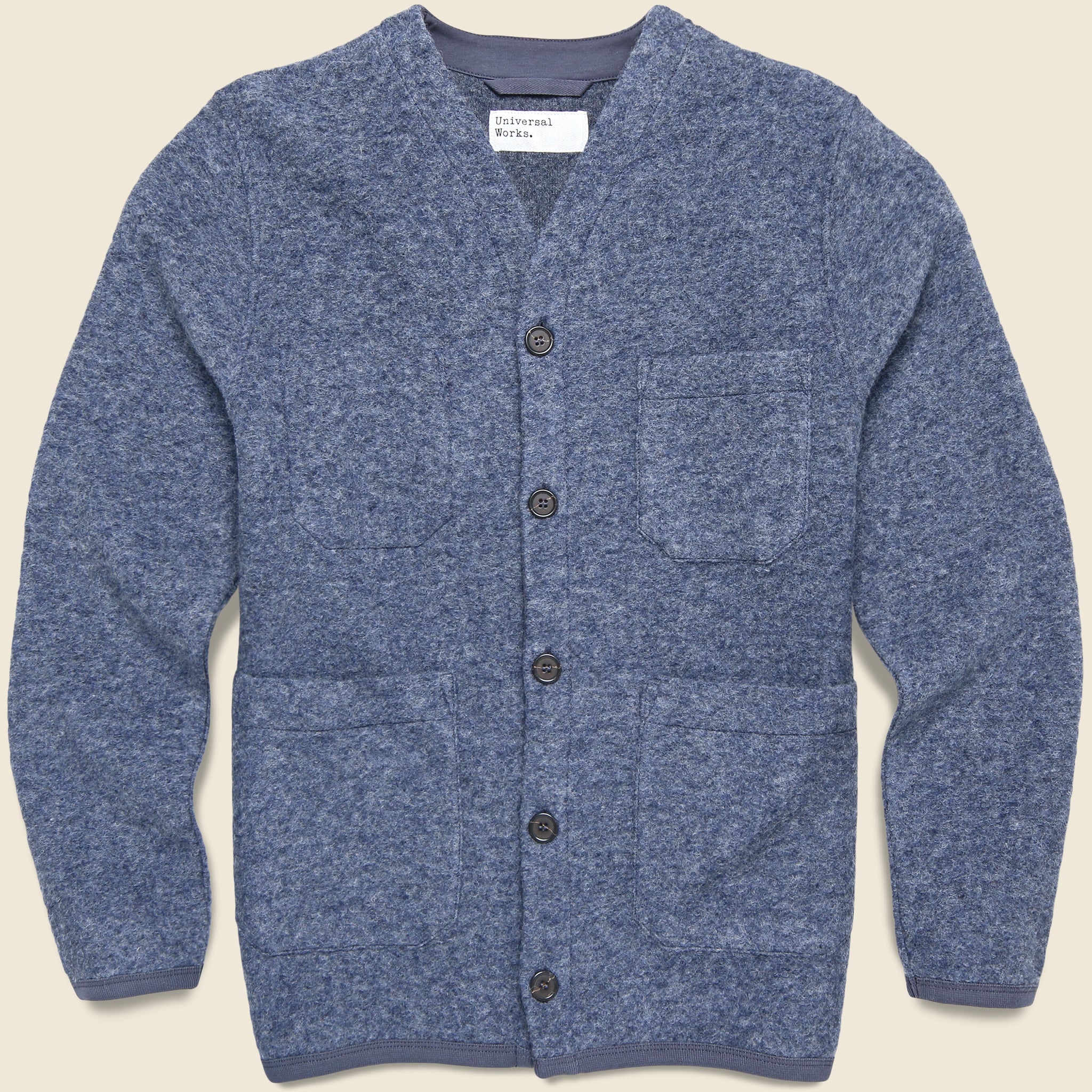 Wool Fleece Cardigan - Slate Blue - Universal Works - STAG Provisions - Tops - Sweater