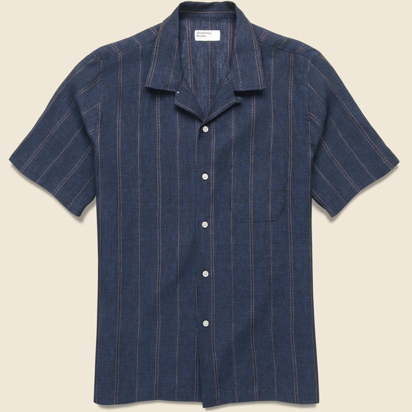 Stripe Linen Road Shirt - Indigo