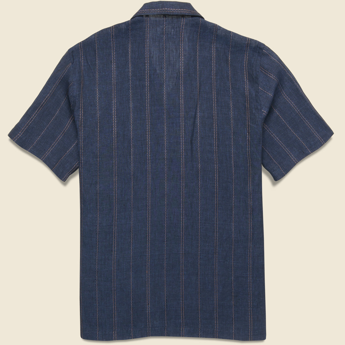 Stripe Linen Road Shirt - Indigo - Universal Works - STAG Provisions - Tops - S/S Woven - Stripe