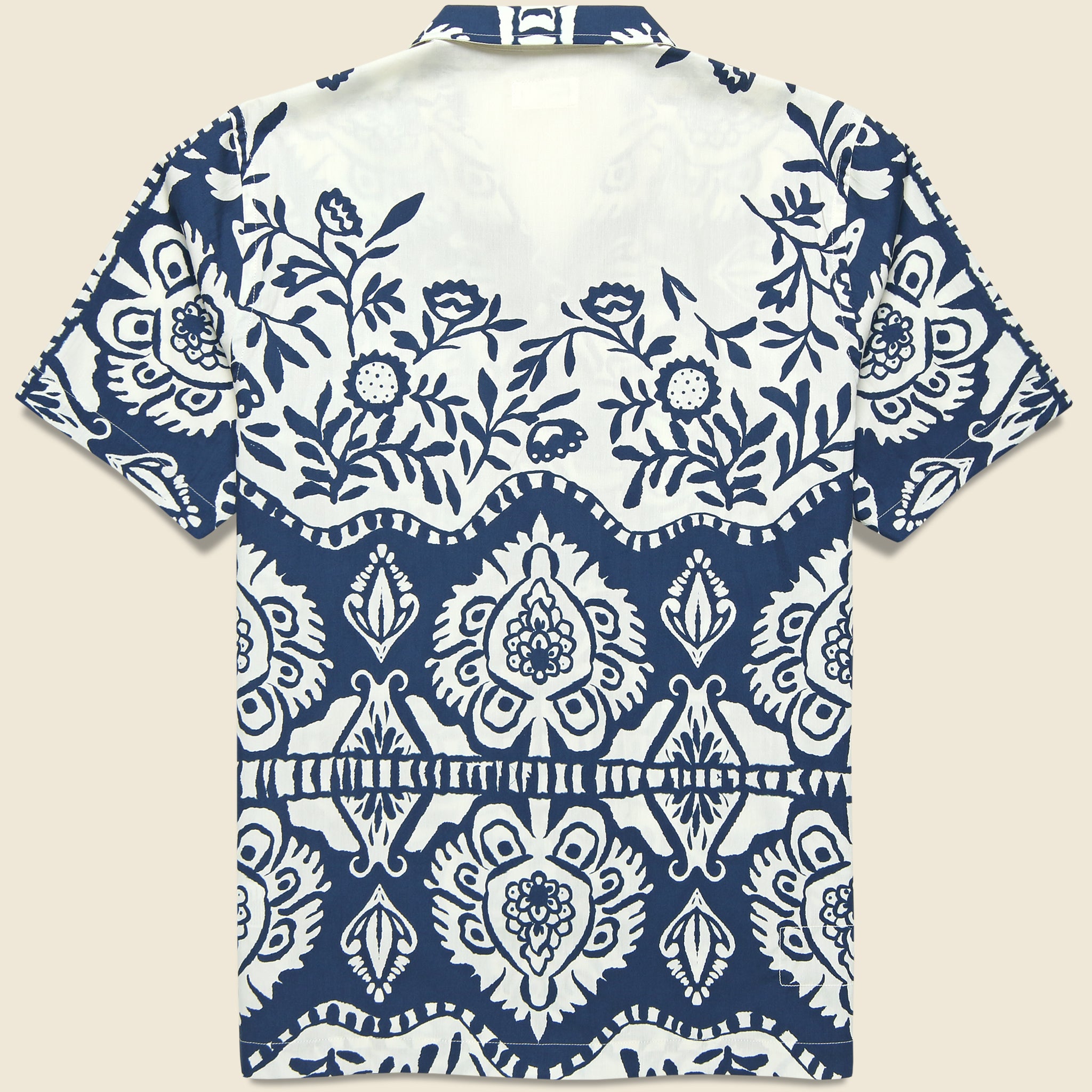 Island Print Road Shirt - Navy - Universal Works - STAG Provisions - Tops - S/S Woven - Floral