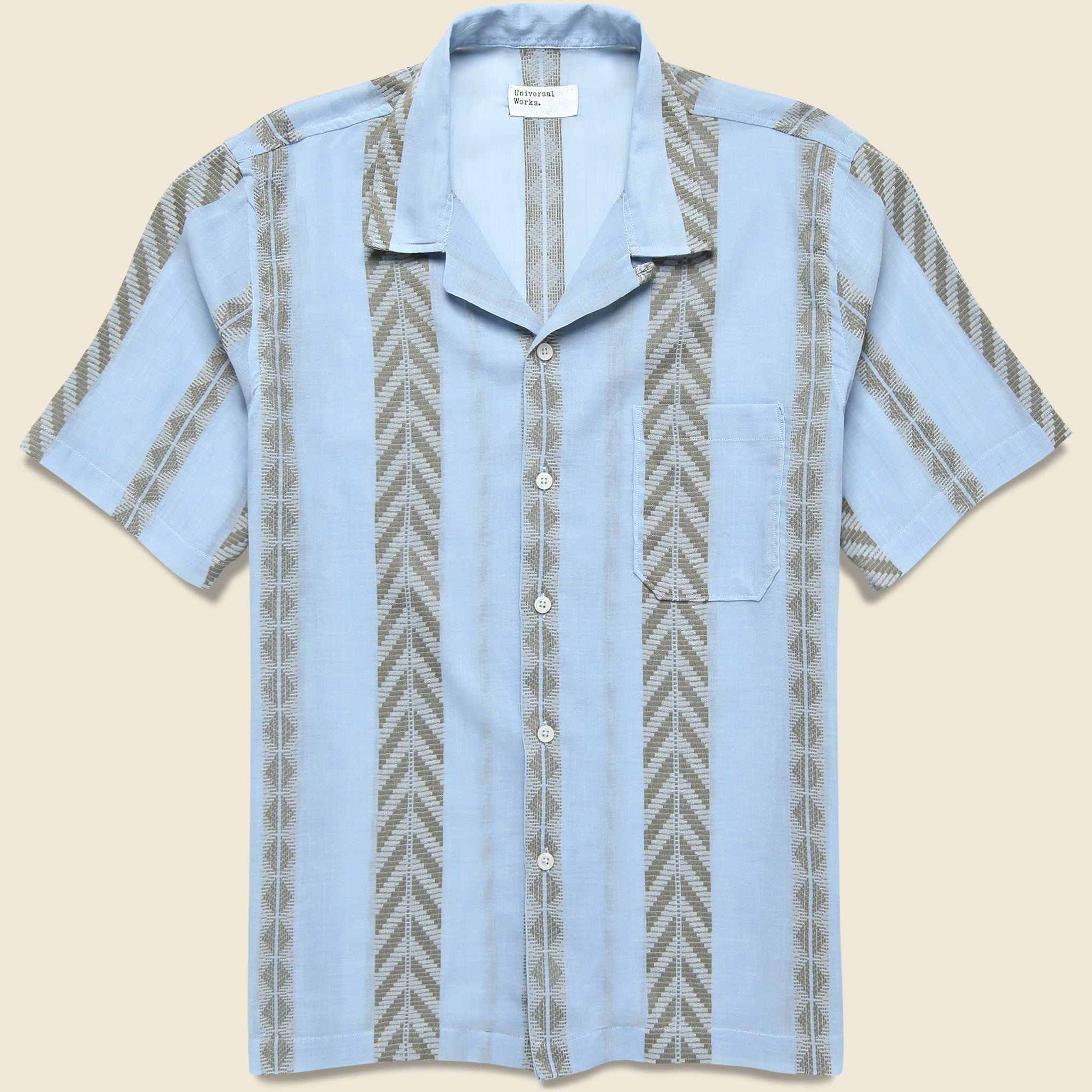 Hendrix Stripe Road Shirt - Pale Blue - Universal Works - STAG Provisions - Tops - S/S Woven - Other Pattern