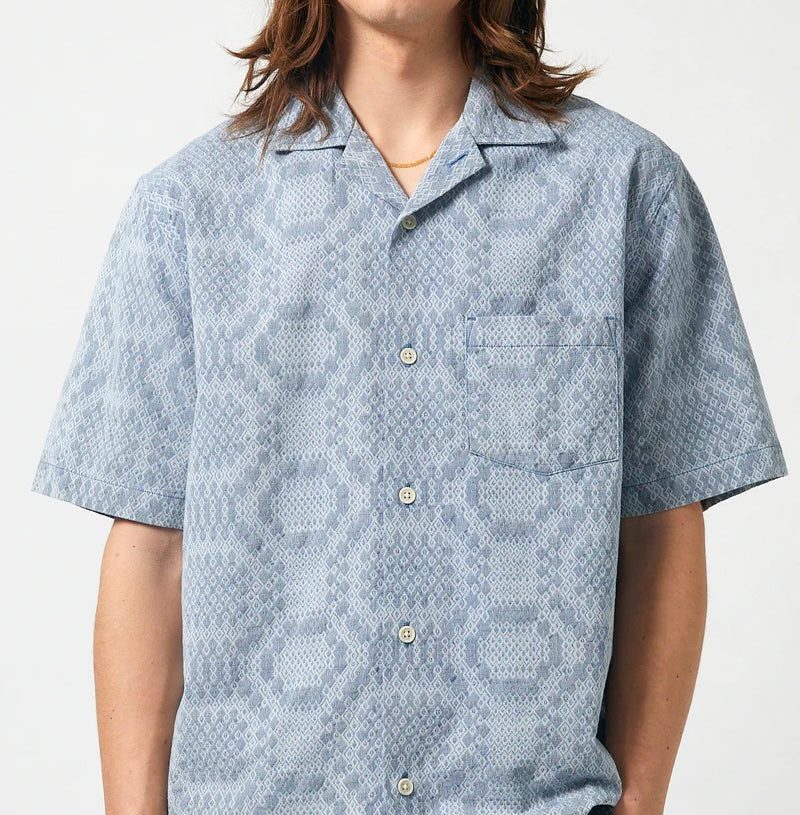 Diamond Jacquard Camp Shirt - Multi - Corridor - STAG Provisions - Tops - S/S Woven - Other Pattern