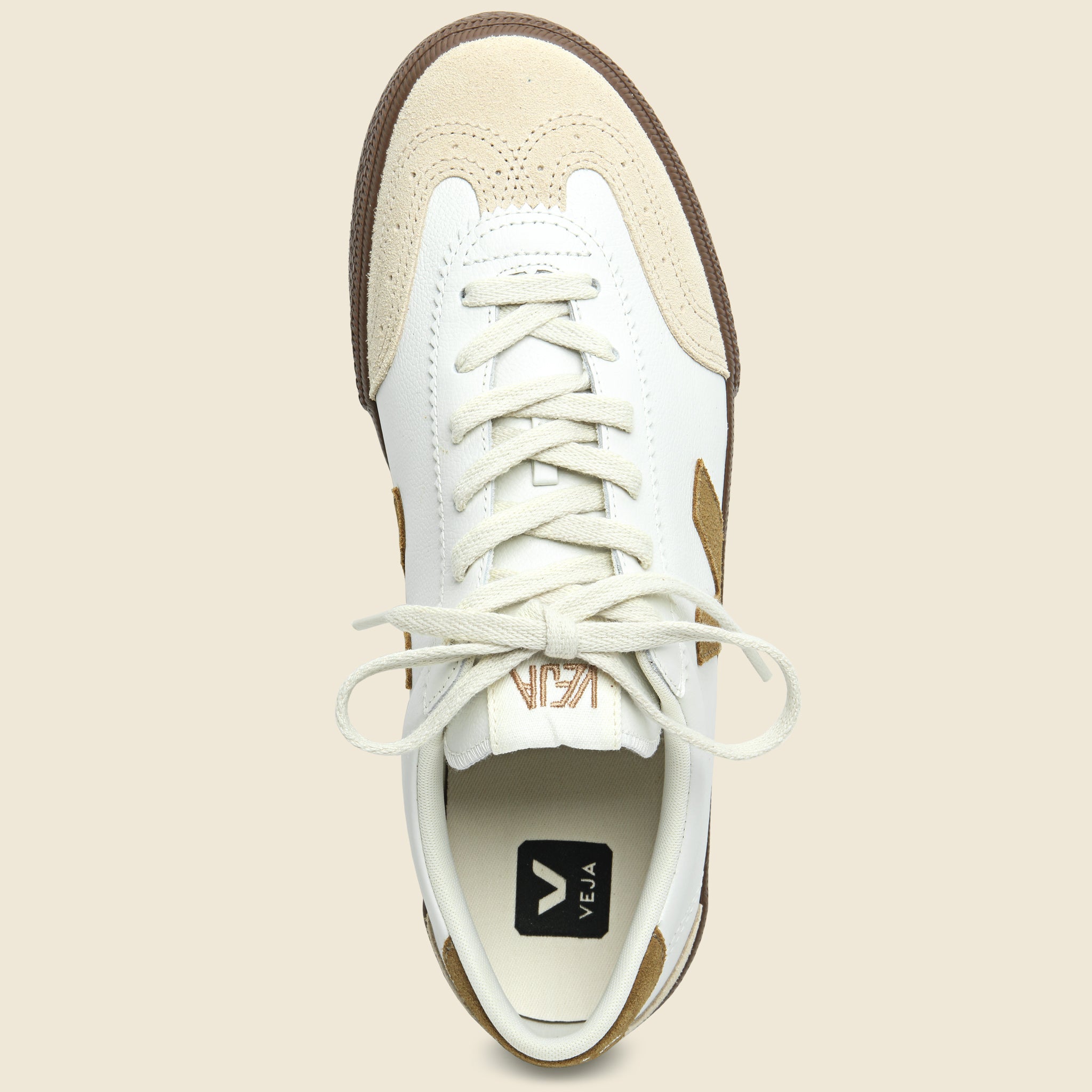 Volley O.T. Leather Sneaker - White Tent Bark - Veja - STAG Provisions - Shoes - Athletic