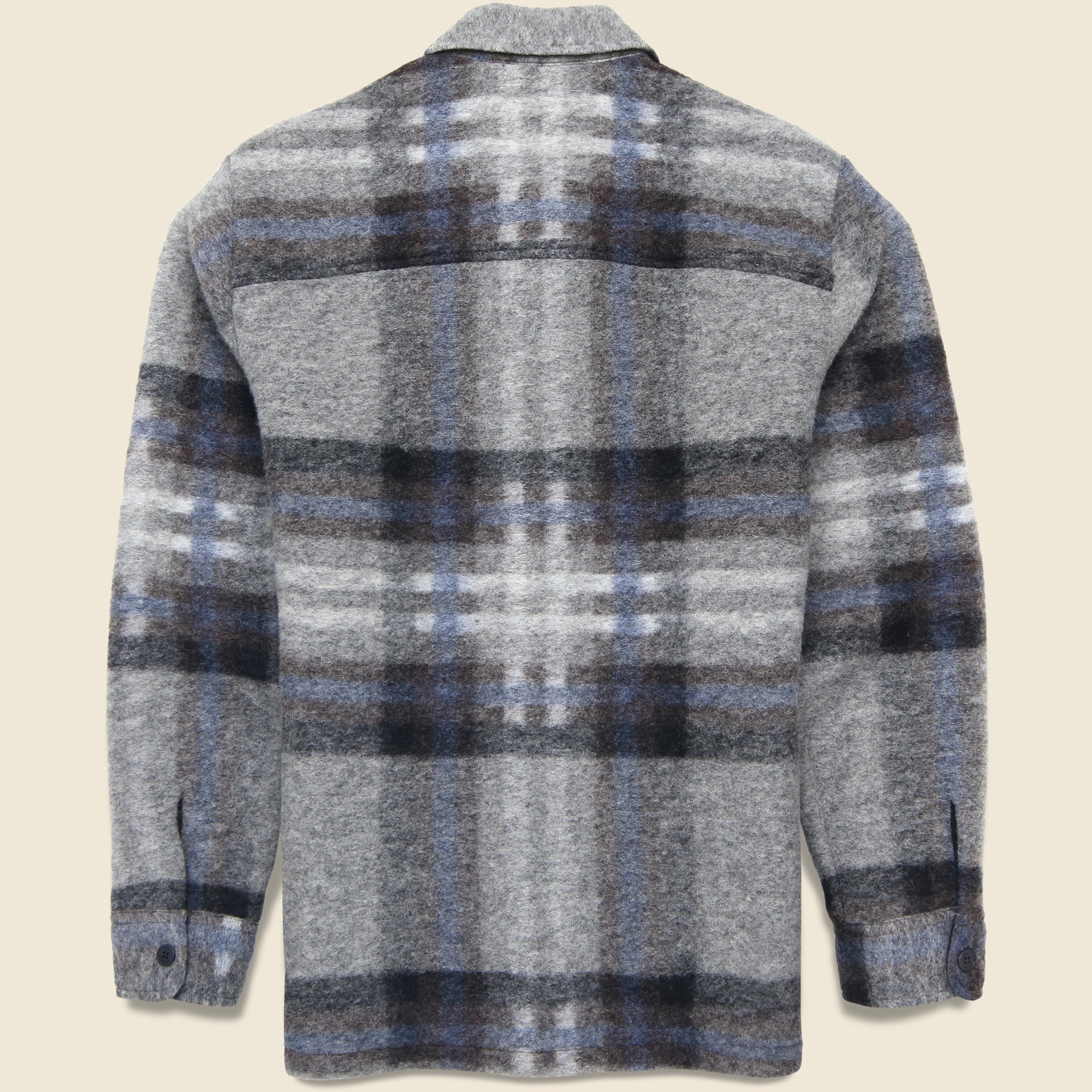 Nolan Overshirt - Grey/Blue - Wax London - STAG Provisions - Outerwear - Shirt Jacket