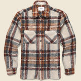 Wool Whiting Overshirt - Bobble Ecru - Wax London - STAG Provisions - Tops - L/S Woven - Plaid