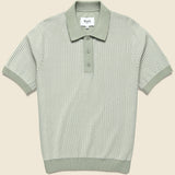 Ladder Stripe Turin Polo - Light Khaki - Wax London - STAG Provisions - Tops - S/S Knit