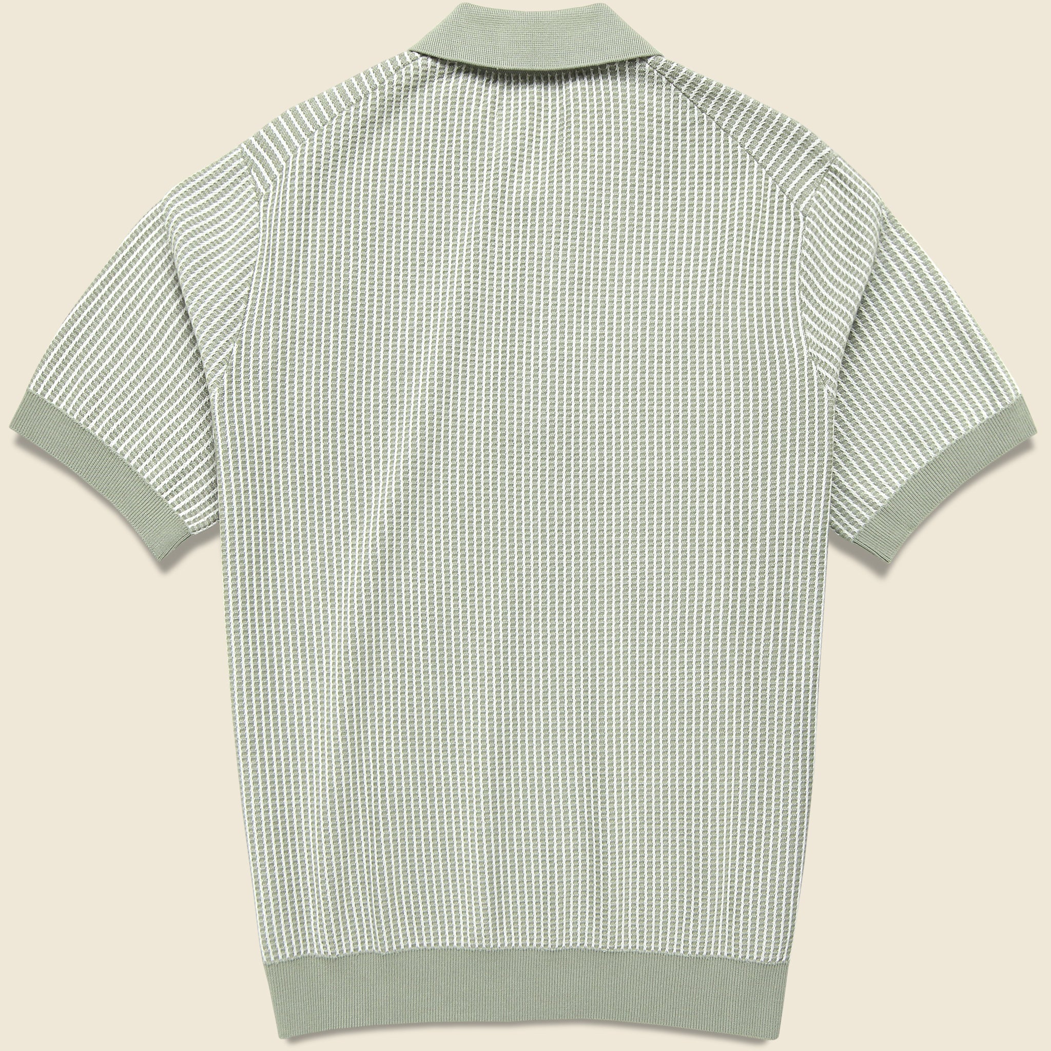 Ladder Stripe Turin Polo - Light Khaki - Wax London - STAG Provisions - Tops - S/S Knit