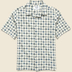 Didcot Geo Tile Shirt - Ecru - Wax London - STAG Provisions - Tops - S/S Woven - Other Pattern