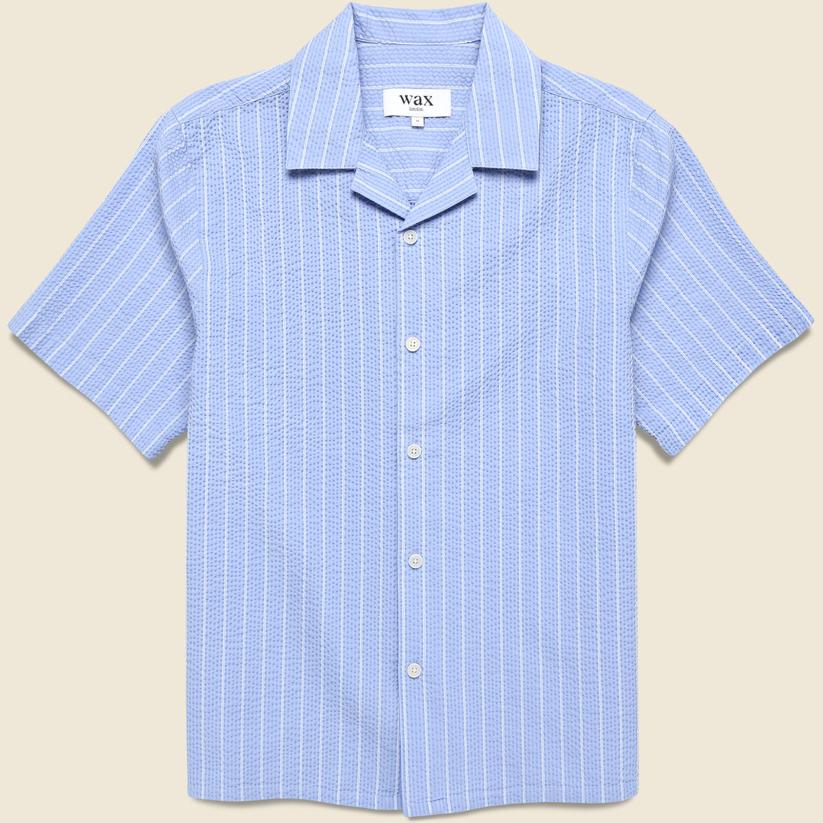 Seersucker Stripe Didcot Shirt - Blue/Ecru