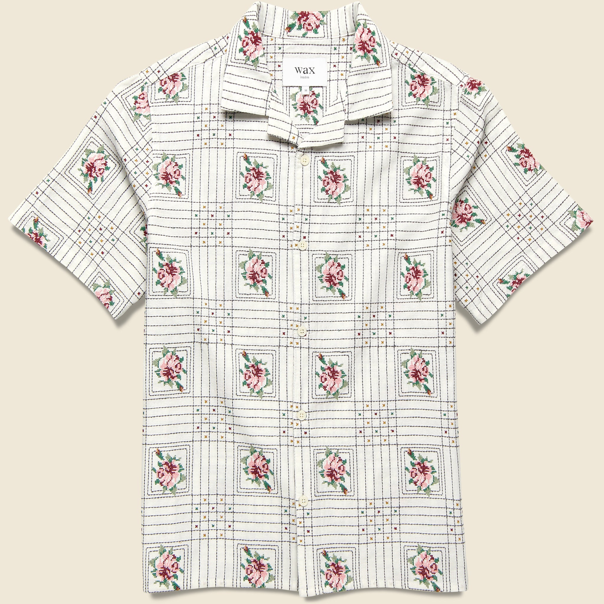 Wax London Didcot Tapestry Embroidered Shirt - Ecru