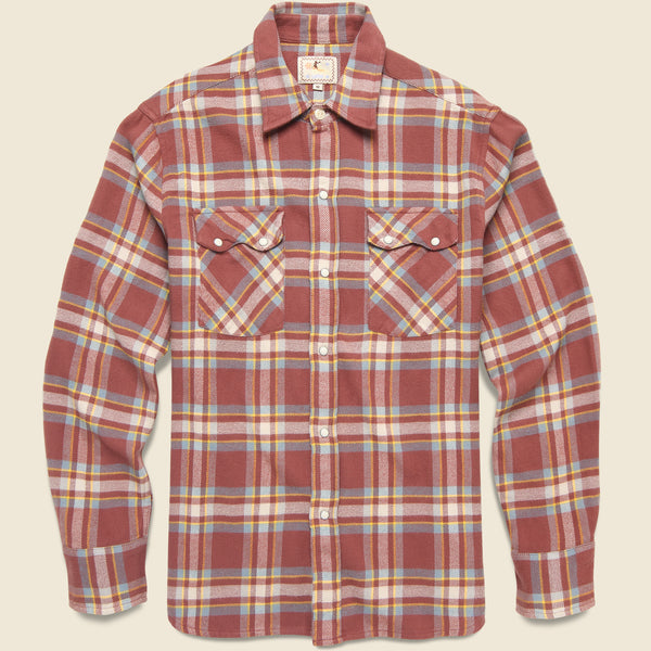 Pearl Snap Flannel - Autumn Rust